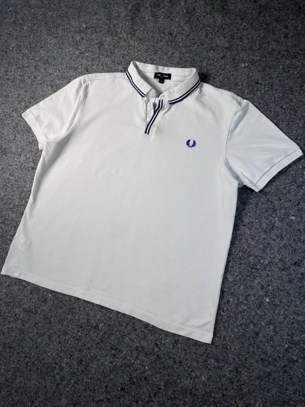 Fred Perry M8559 Twin Tipped Polo Shirt White Navy XXL